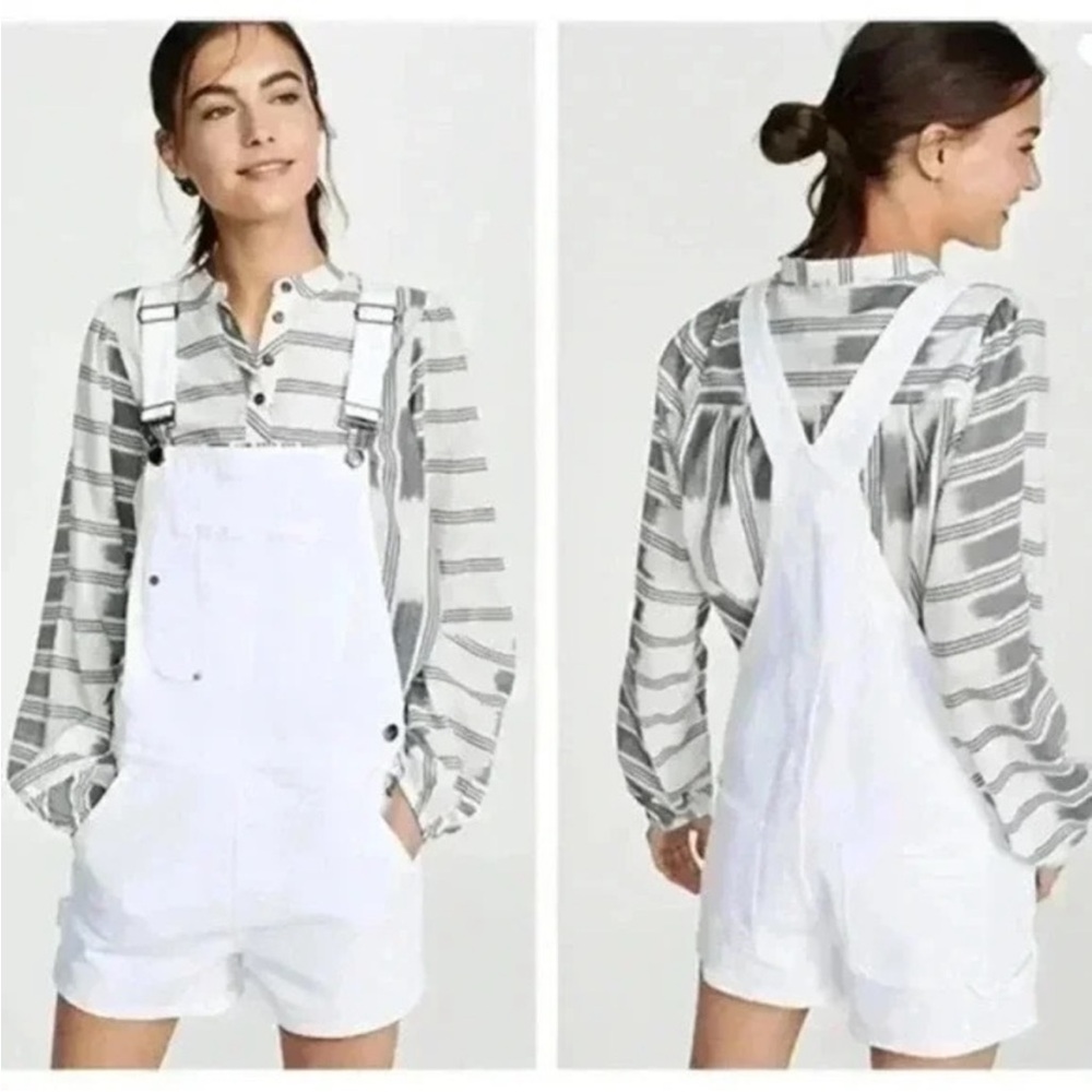 FRAME Le Garcon Overall Shorts Shortalls White
Size XS like new